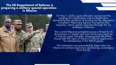 The US Department of Defense is preparing a military special operation in Mexico