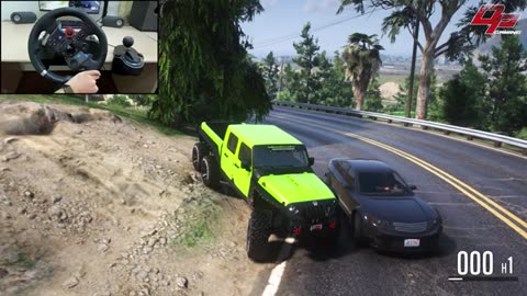 GTA 5 - Apocalypse 6x6 Towing the Accident Truck at Waterfall - Wild Jeep Wrangler from Apocalypse!