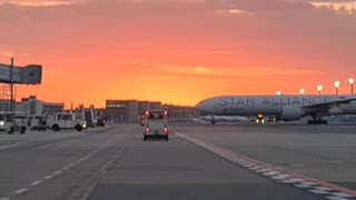 Golden Horizons: Sunrise Spectacle at the Airport