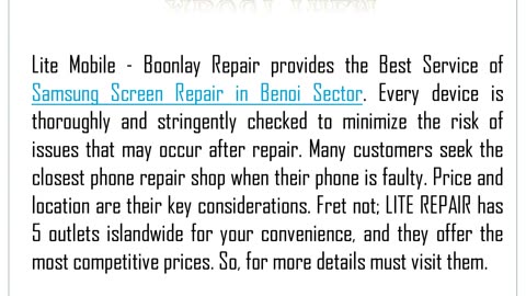 Want to get the Best iPhone Screen Repair in Benoi Sector