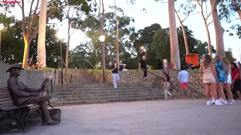 Cowboy_prank in Australia the funnest reactions. statue prank joke. statue luco