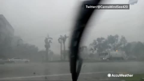 Man Stuck in Car as Tornado Hits