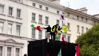 Anti-government protest at London's Iranian Embassy