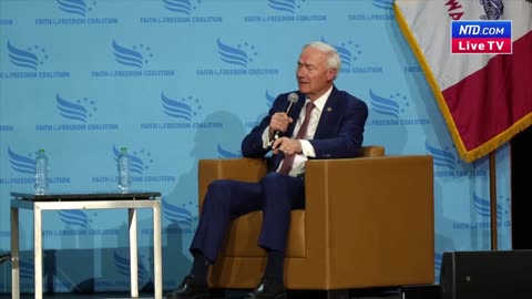 Former AK Governor Asa Hutchinson Interview at the 2023 Iowa Faith & Freedom Coalition Town Hall
