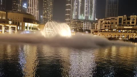 Dubai burj khalifa night view