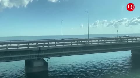 Footage shows damaged section of Crimean Bridge after attack