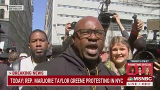 Democrat Lawmaker Triggered By Marjorie Taylor Greene During Trump Indictment Protest