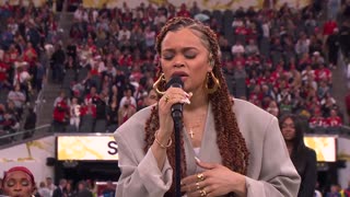 Andra Day, Shaheen Sanchez perform 'Lift Every Voice and Sing' during Super Bowl LVIII