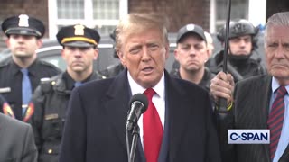 Former President Trump at the wake for NYPD Officer