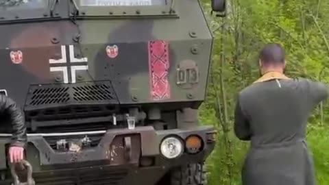 Fake Priest Blesses American HIMARS with a fascist cross