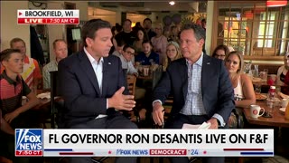 Ron DeSantis joined Brian Kilmeade on Fox and Friends live in Brookfield, Wisconsin