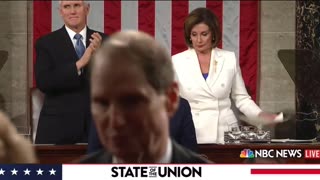 Pelosi rips up Trumps Speech of the Union Papers