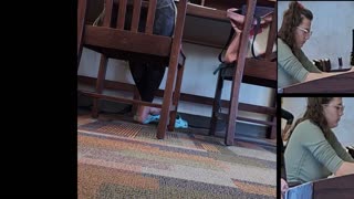 Nerdy Girl Candid Foot Tease
