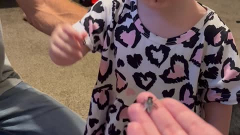 Kiddo Tries to Touch Fake Fly