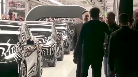 Elon Musk Drone Dance Behind the Scenes at Teslas Delivery Event 2022, Berlin Germany in 4K