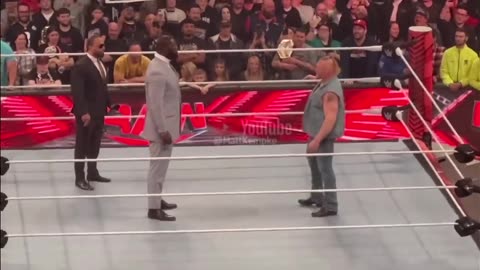 Brock Lesnar comes face to face with Omos - WWE Raw 3_13_23