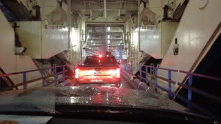 Driving on Car ferry from Nova Scotia to Newfoundland and Labrador Canada 10 2022