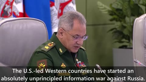 Russian Federation General of the Army Sergei Shoigu at the teleconference