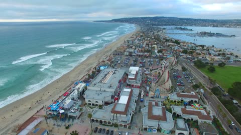 Beautiful Ariel view of Coastline and Beach of USA.HD