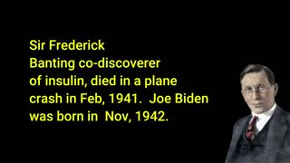 Biden Spoke with the Inventor of Insulin WHO DIED IN 1941!