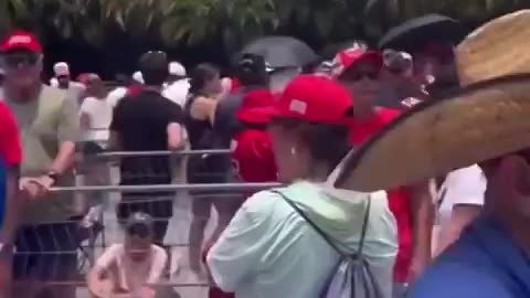 The scene outside Trump Doral in Miami The rally tonight is going to be PACKED