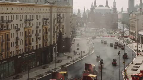 Sanierung einer Prachtstraße in Moskau im Zeitraffer