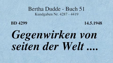 BD 4299 - GEGENWIRKEN VON SEITEN DER WELT ....