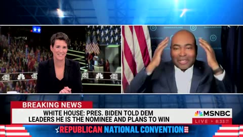 MSDNC switched from RNC's Gold Star families to DNC Chair Jaime Harrison's jokes, revealing bias.