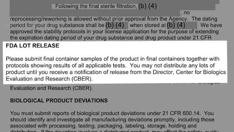 FDA Approval = Pfizer Must Confirm Contents