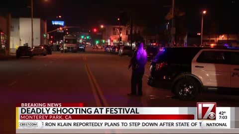 At least 10 dead, suspect at large in shooting at Lunar New Year festival near Chinatown Los Angeles