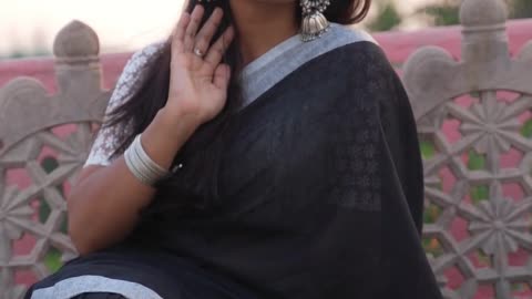 beautiful elegant Indian woman chilling