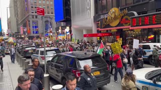Pro-Palestinian protesters marching through New York City