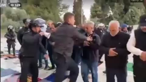 Israeli occupation forces are forcefully evicting worshippers from Al-Aqsa Mosque