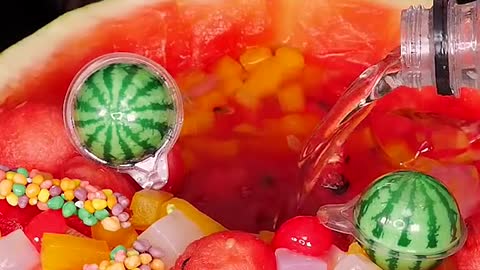 Watermelon Desserts Cider Fountain #zoeyasmr #zoeymukbang #bigbites #mukbang #asmr #food #먹방 #틱톡푸드 #