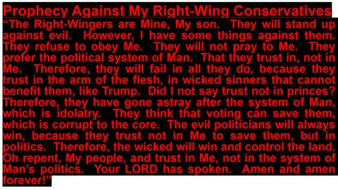 Prophecy Against My Right-Wing Conservatives