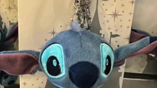 Disney Parks Stitch Plush Keychain with Lobster Claw and Charm #shorts