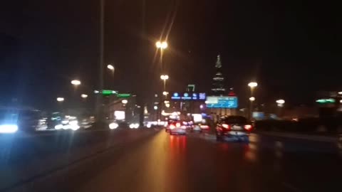 Riyadh Travling Road side View At Night