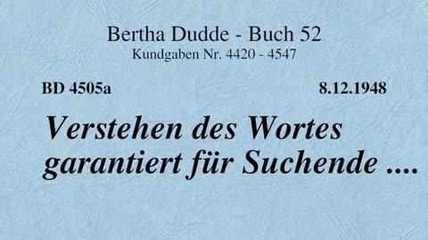 BD 4505A - VERSTEHEN DES WORTES GARANTIERT FÜR SUCHENDE ....