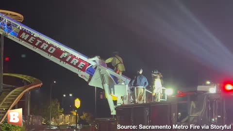 STUCK ON A 65-FT ROLLERCOASTER -- Sacramento Firefighters Rescue Teens