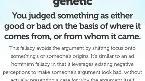 Genetic fallacy example