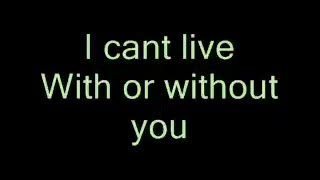 U2 With or Without you lyrics