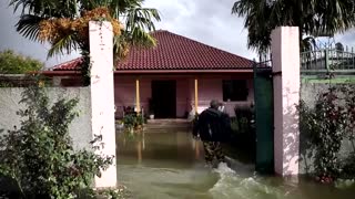 Drone video shows submerged mosque in Albania floods
