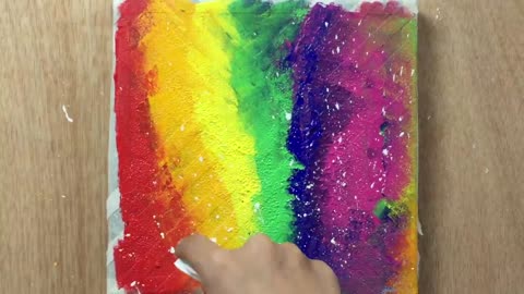 Rainbow Abstract Painting with Masking Tape / Acrylic Painting for Beginners