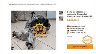 AEPSPIECES.COM - Boite de vitesses manuelle Chevrolet Captiva 2.4 4x4 MW4357