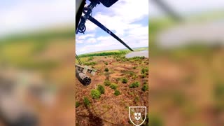 Ukrainian Attack Helicopter Fires Missiles At Russian Targets While Flying Low