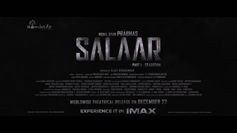 Salaar teaser | prabhas,prasanth neel,prithviraj,shrithi Haasan,Hombale Films,Vijay kiragandur