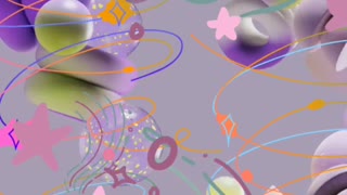 Pink Purple Floating Marbles and Squiggles Animation