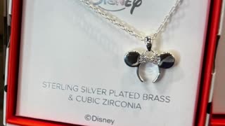 Disney Parks Sterling Silver Plated Brass Cubic Zirconia Minnie Mouse Ears Headband Necklace #shorts