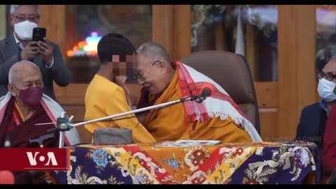 Video:Dalai Lama asking boy to suck his tongue
