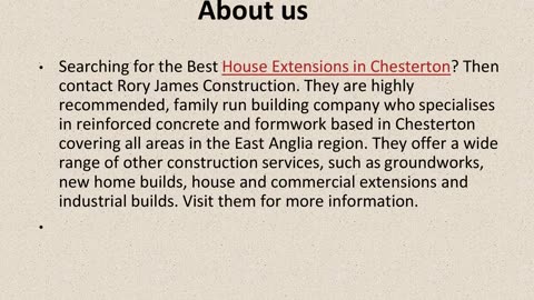 Best House Extensions in Chesterton.